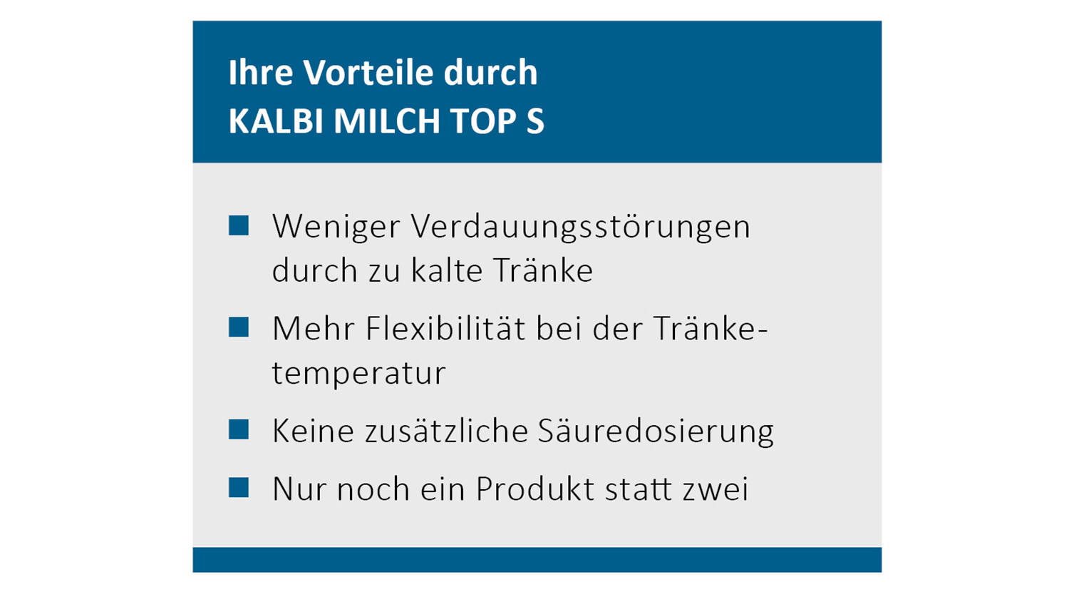 Vorteile durch KALBI MILCH TOP S 